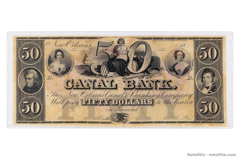 Face of the Canal Bank of New Orleans $50 remainder