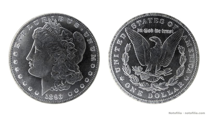 Anverso: busto de la Libertad a la izquierda; LIBERTY; E PLURIBUS UNUM; fecha 1893.
