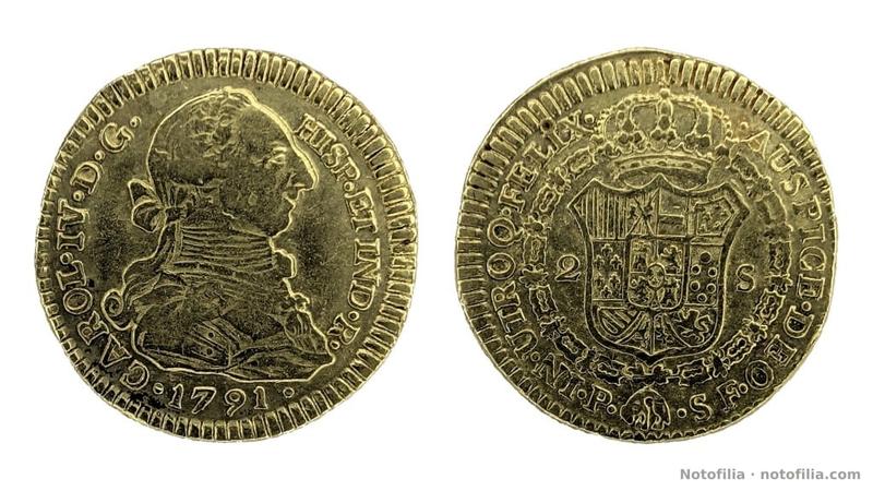 2 escudos · Popayán P–SF · 1791