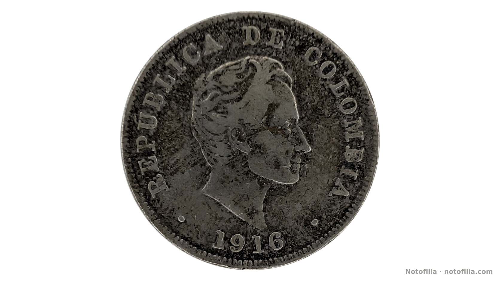 Anverso, 50 centavos 1916