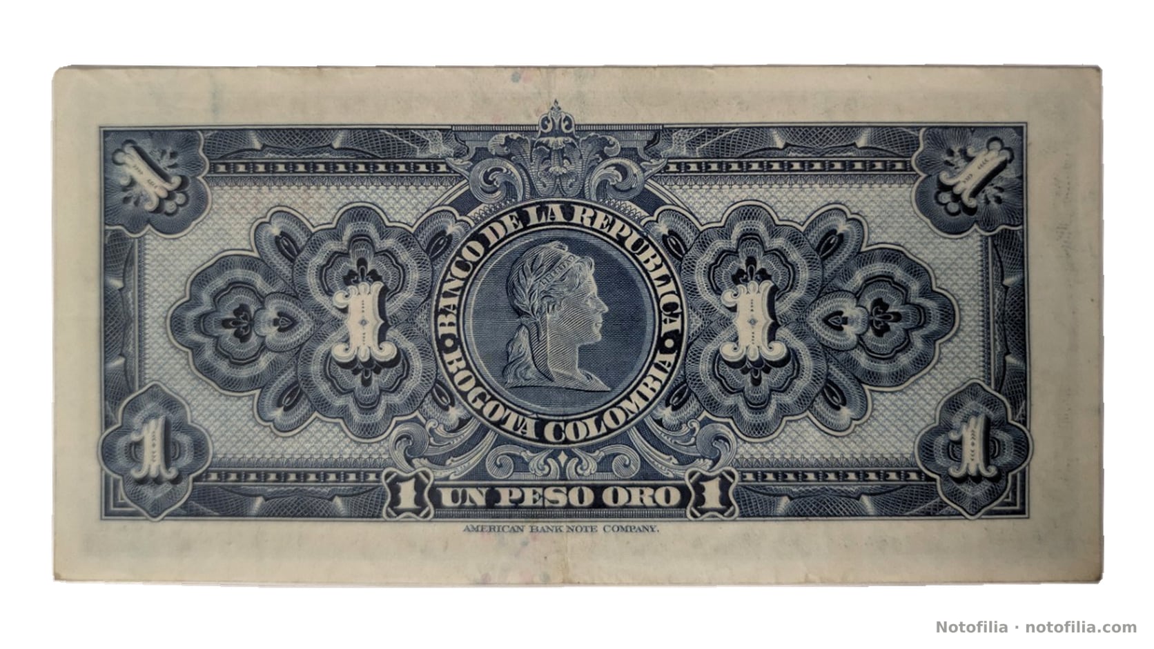 Back, 1 peso oro 1940, serial R 35555693