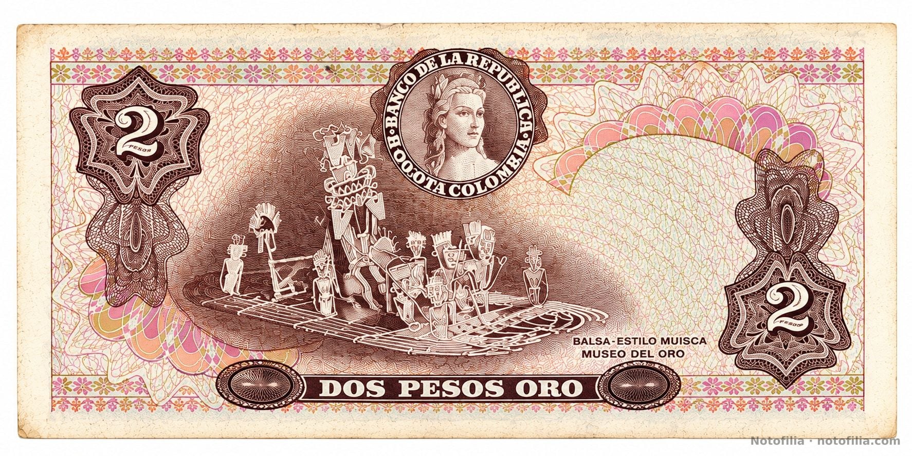 Back, 2 pesos oro 1976, serial 00194674