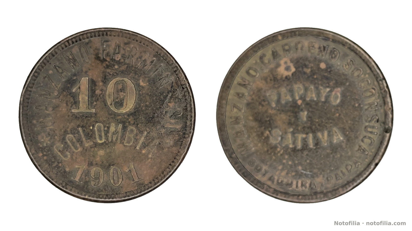 Obverse and reverse, 10 1901