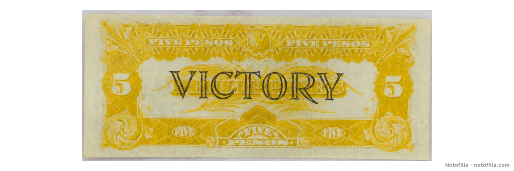 Reverso, 5 pesos Serie Victory n.º 66, serial F00618071