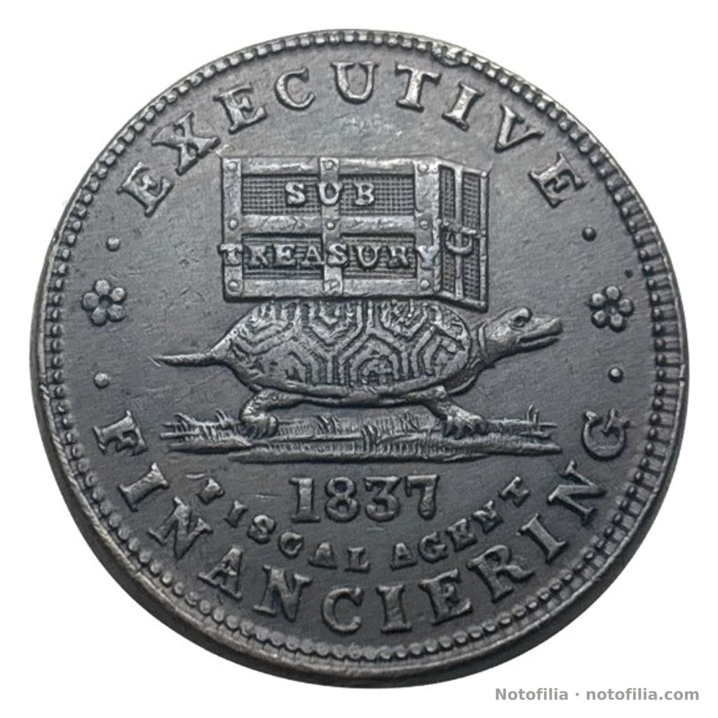 Reverso, Ficha Hard Times de 1837 HT-34 / Low-20