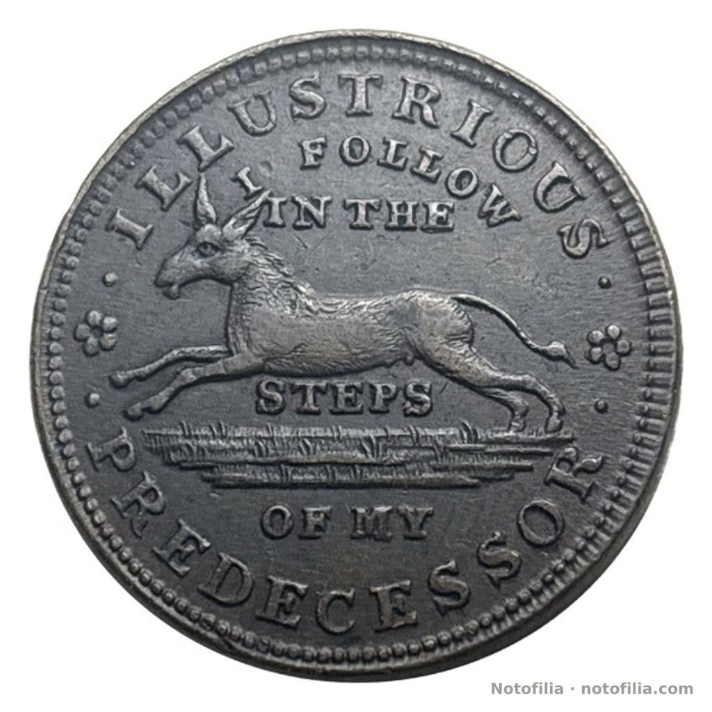 Anverso, Ficha Hard Times de 1837 HT-34 / Low-20