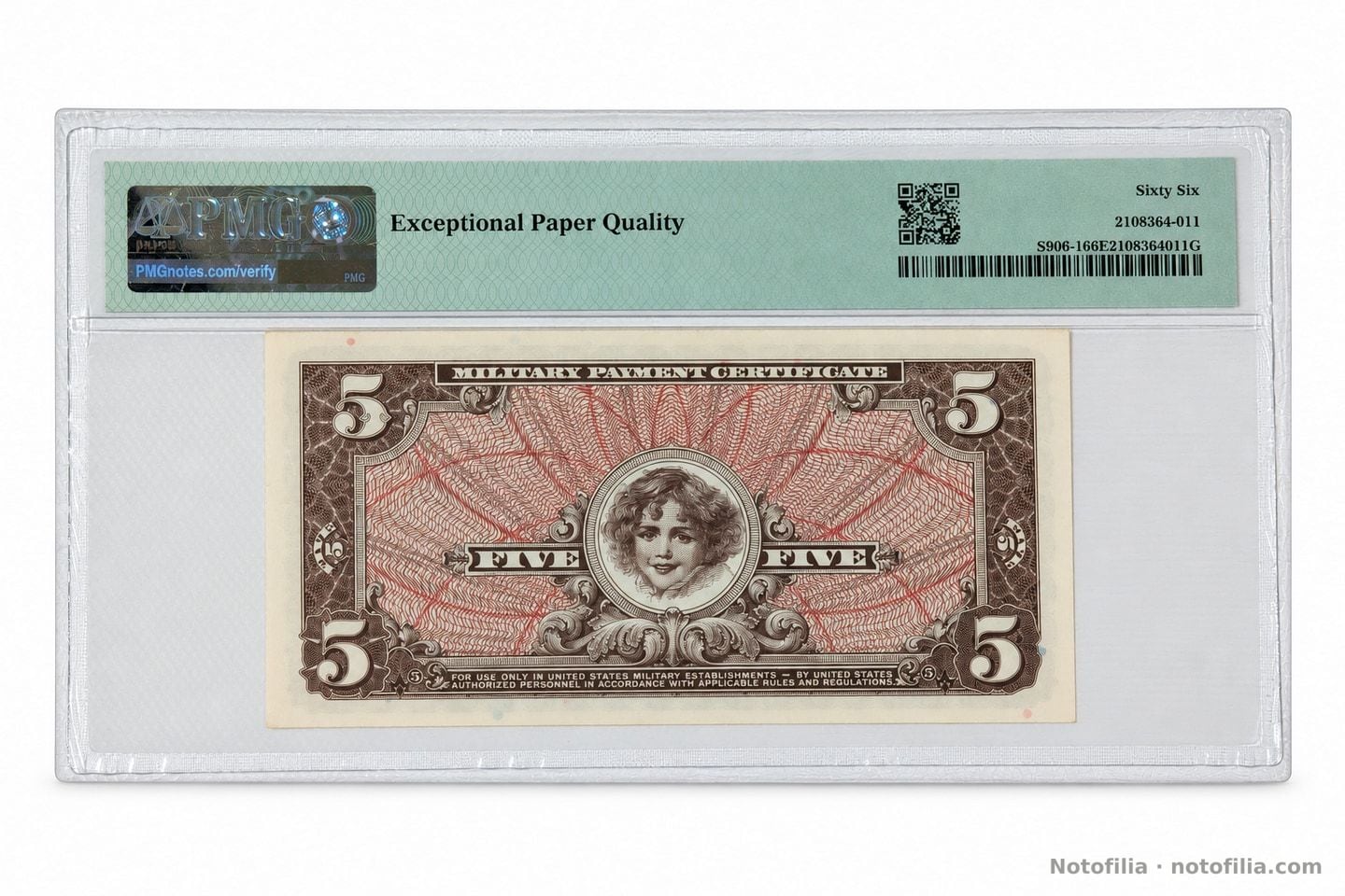Reverso, 5 dólares Serie 661, serial B03327560B