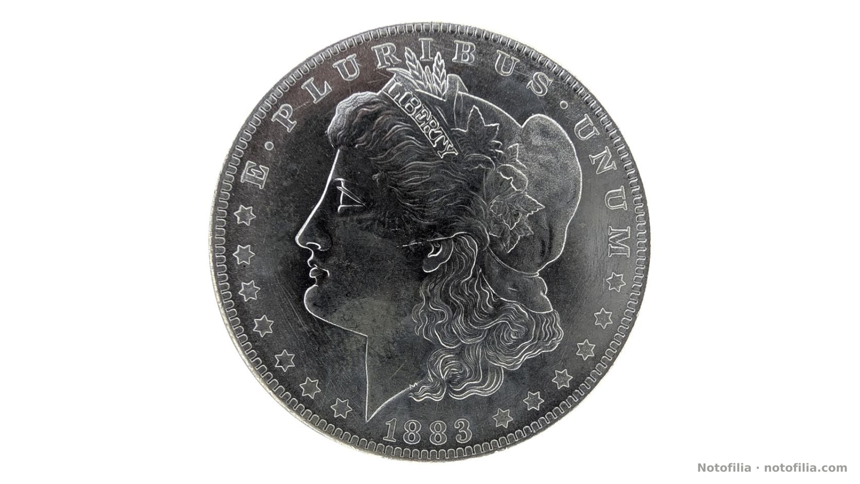 Anverso, 1 dólar Morgan 1883