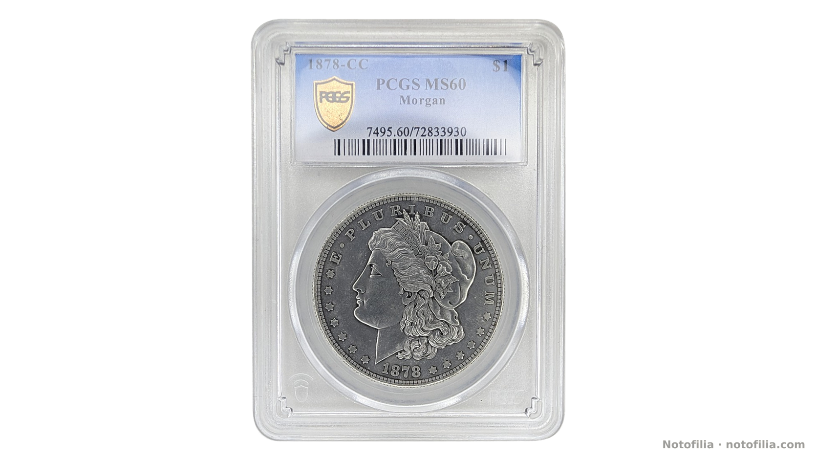 Anverso, 1 dólar Morgan 1878