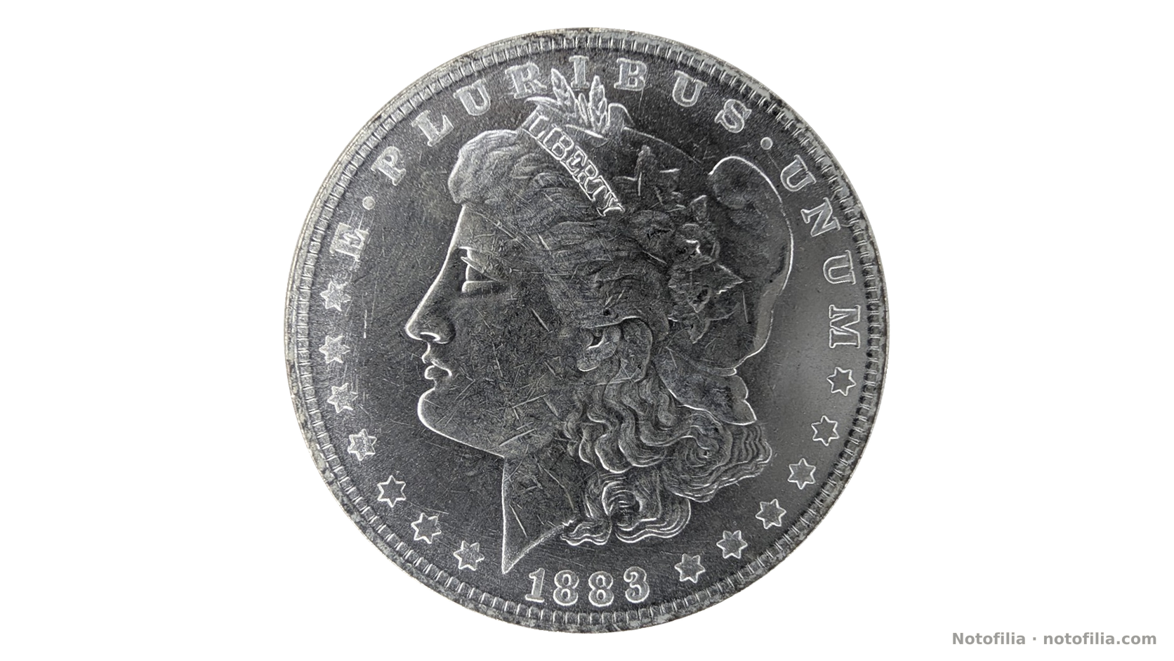 Obverse, Morgan dollar 1883