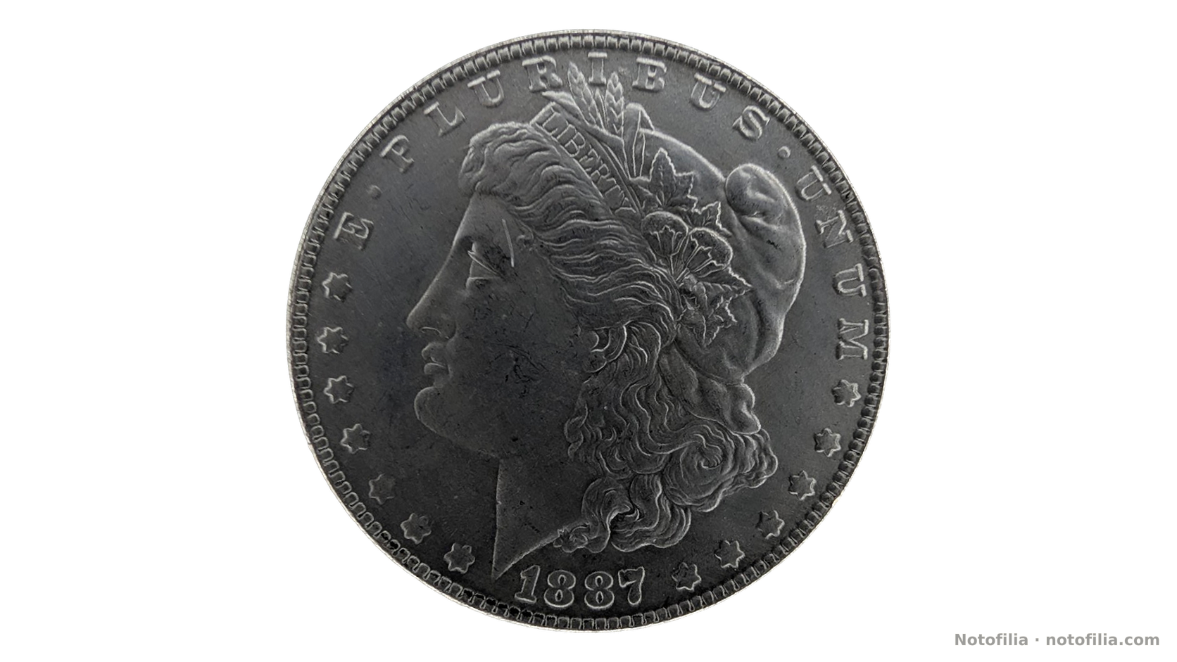 Obverse, Morgan dollar 1887
