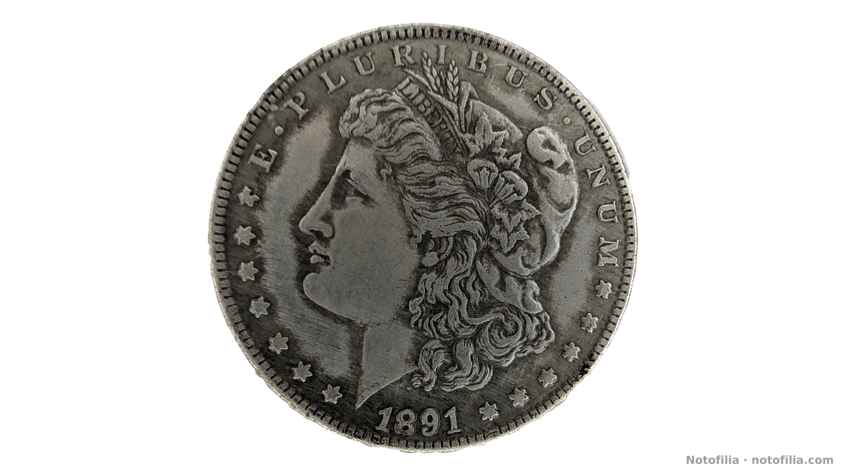 Obverse, Morgan dollar 1891