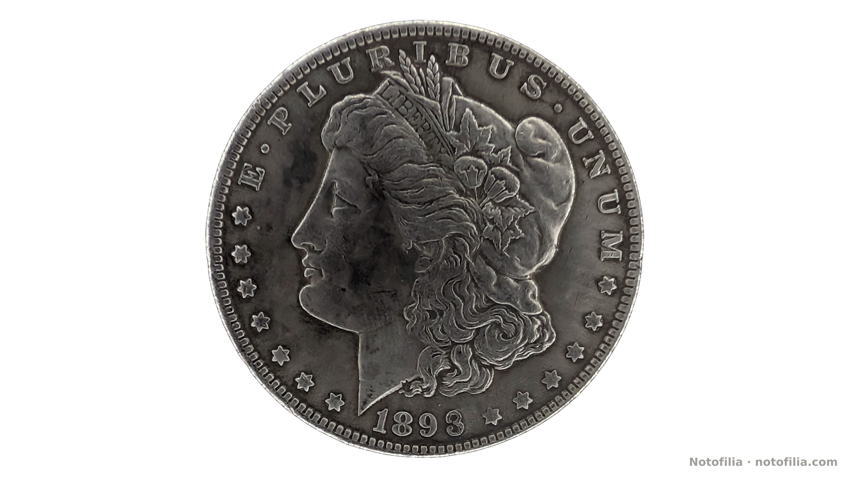 Anverso, 1 dólar Morgan 1893