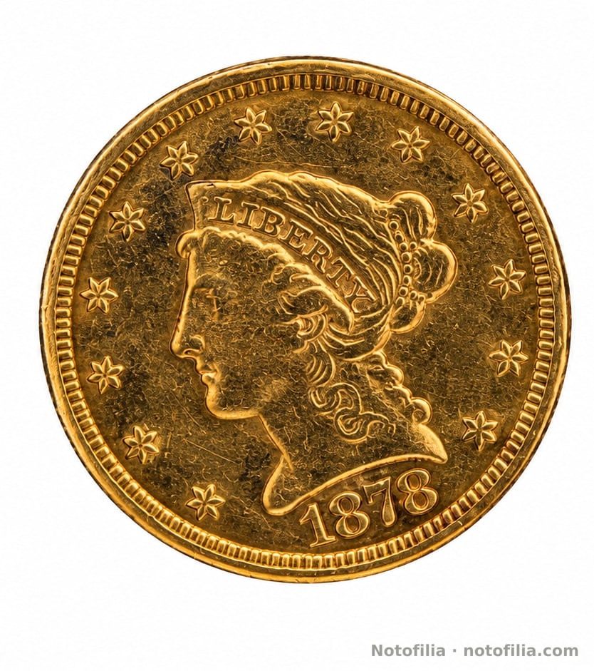 Anverso: busto Liberty Head a la izquierda; LIBERTY en la coroneta; trece estrellas; 1878.