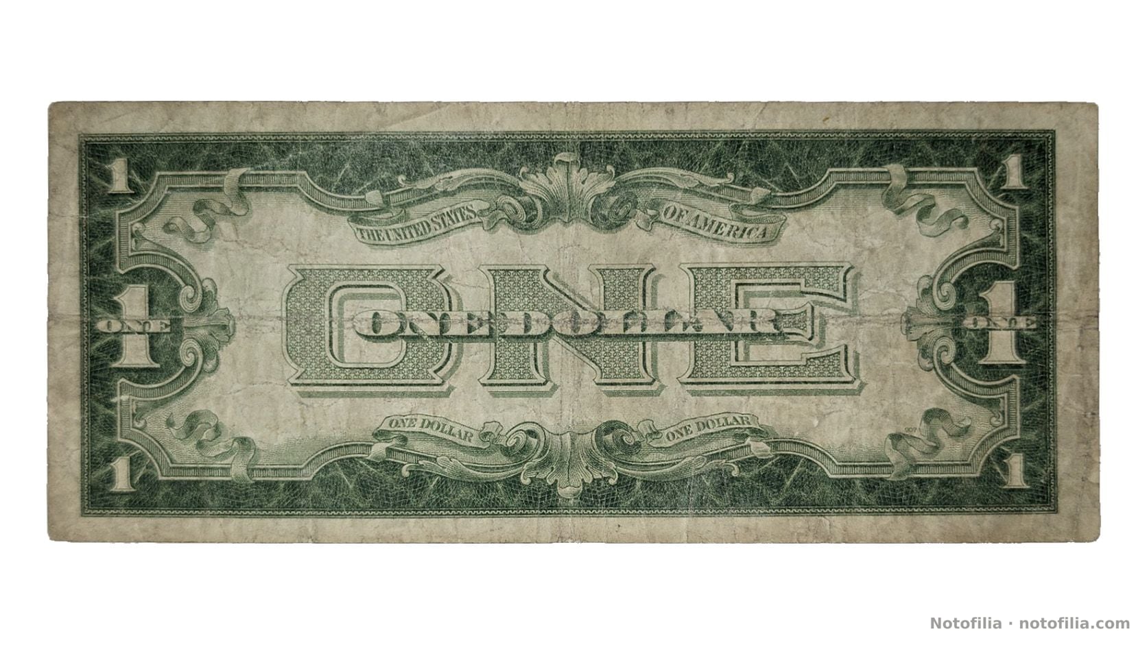 Reverso, 1 dólar Tate–Mellon 1928, serial H86110669A